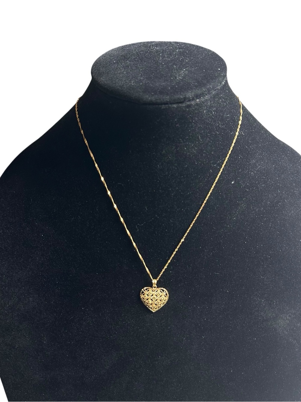 Vtg Beverly Hill Gold 14k Solid Gold 1” Filigree Heart Pendant Necklace 18” 2.9g